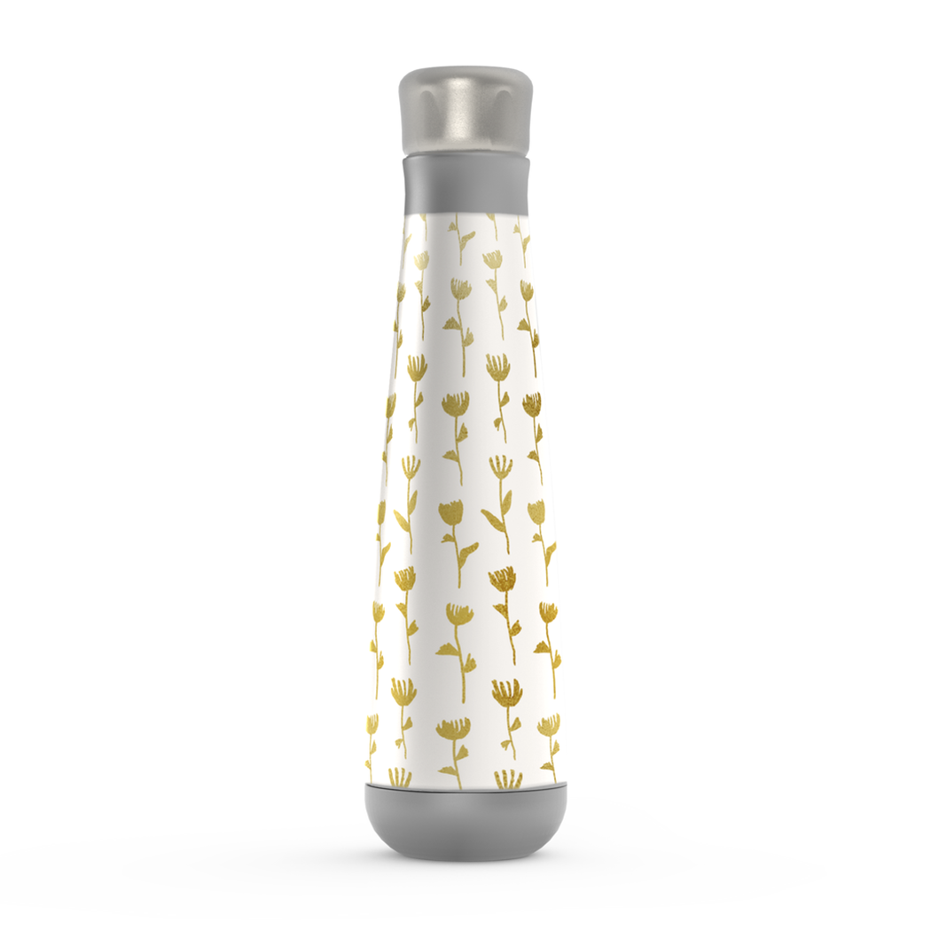 Gold Ink Flower Water Bottle