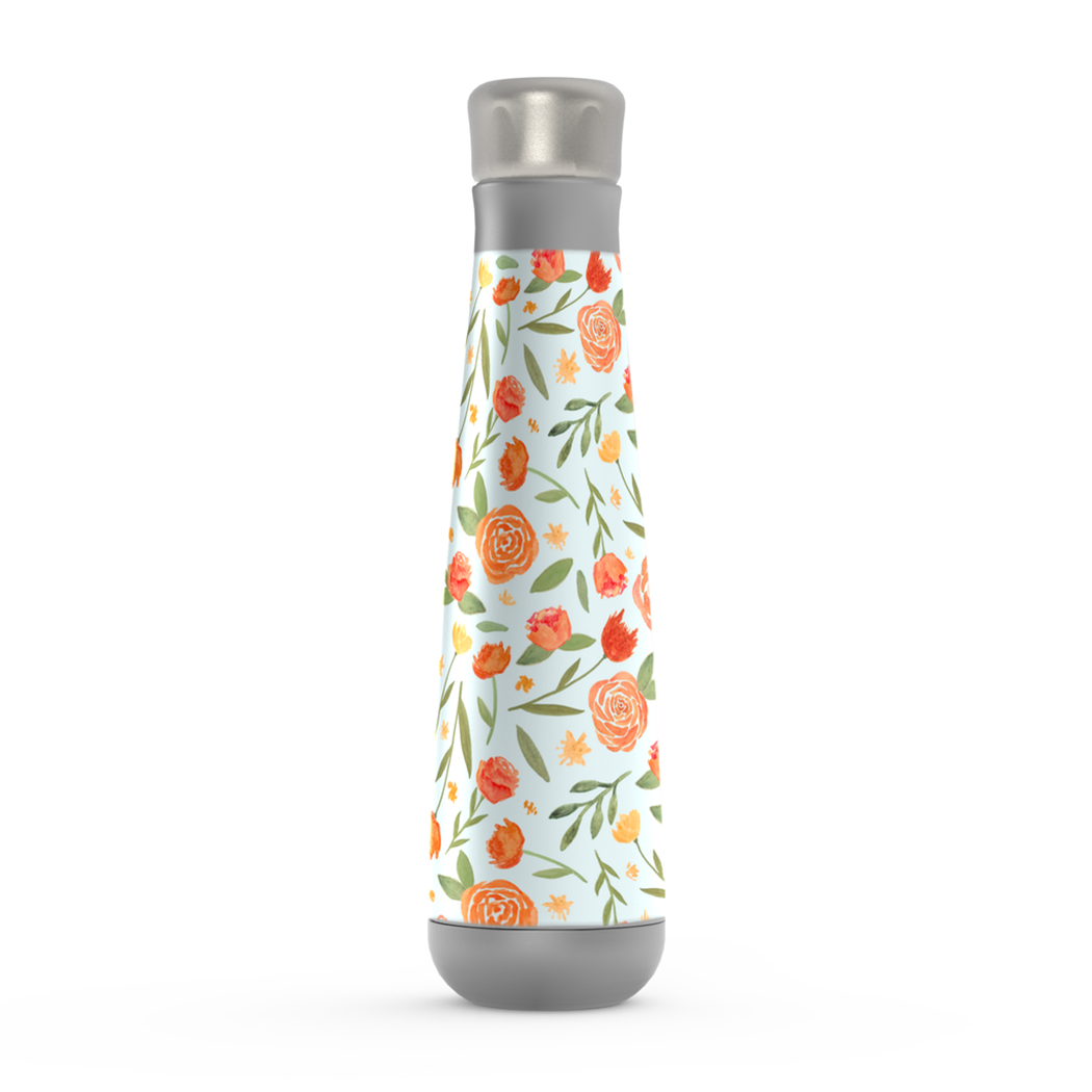 Burnt Orange Floral Water Bottle