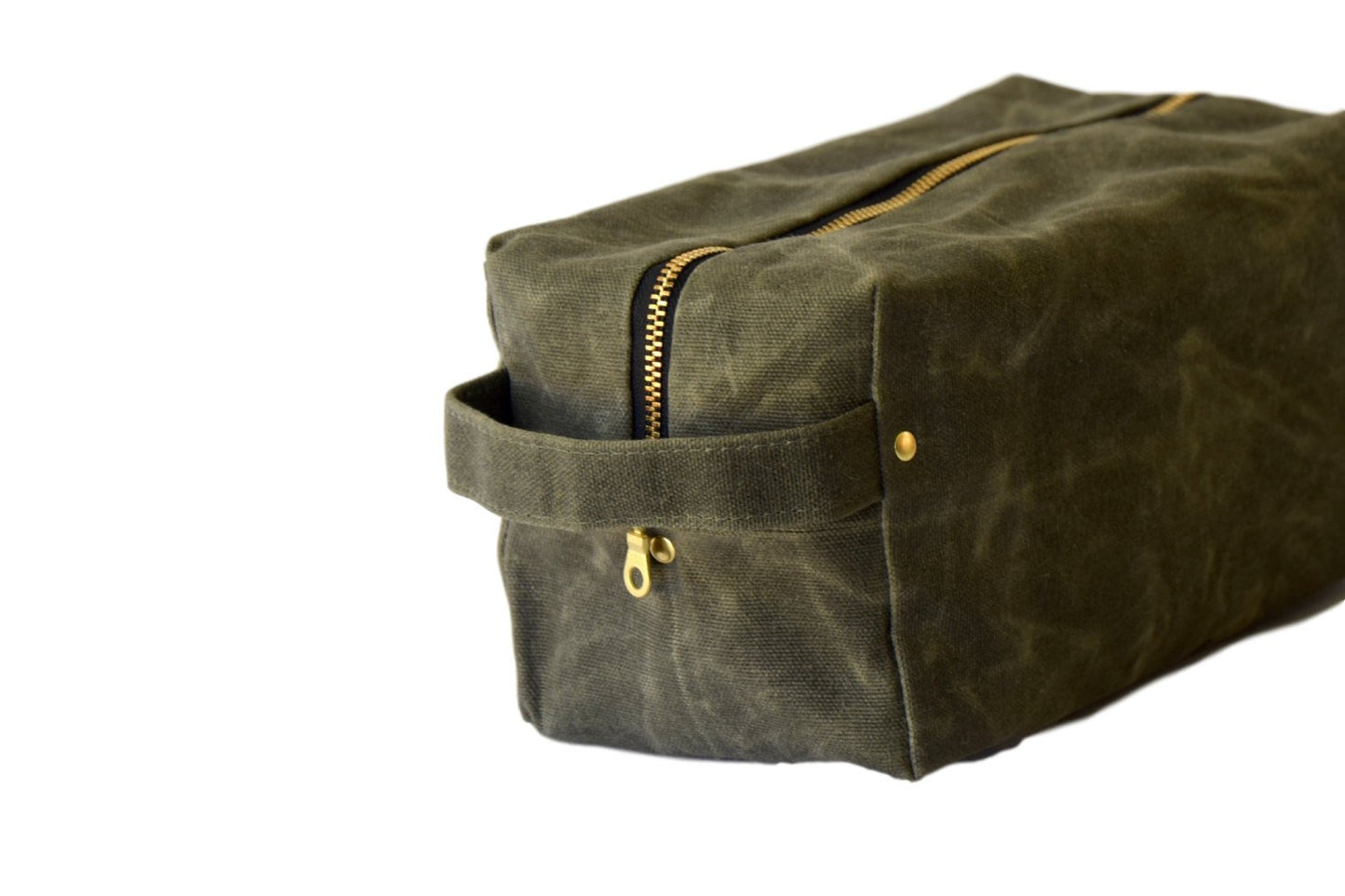 Susan Dopp Kit In Olive Green Waxed Canvas