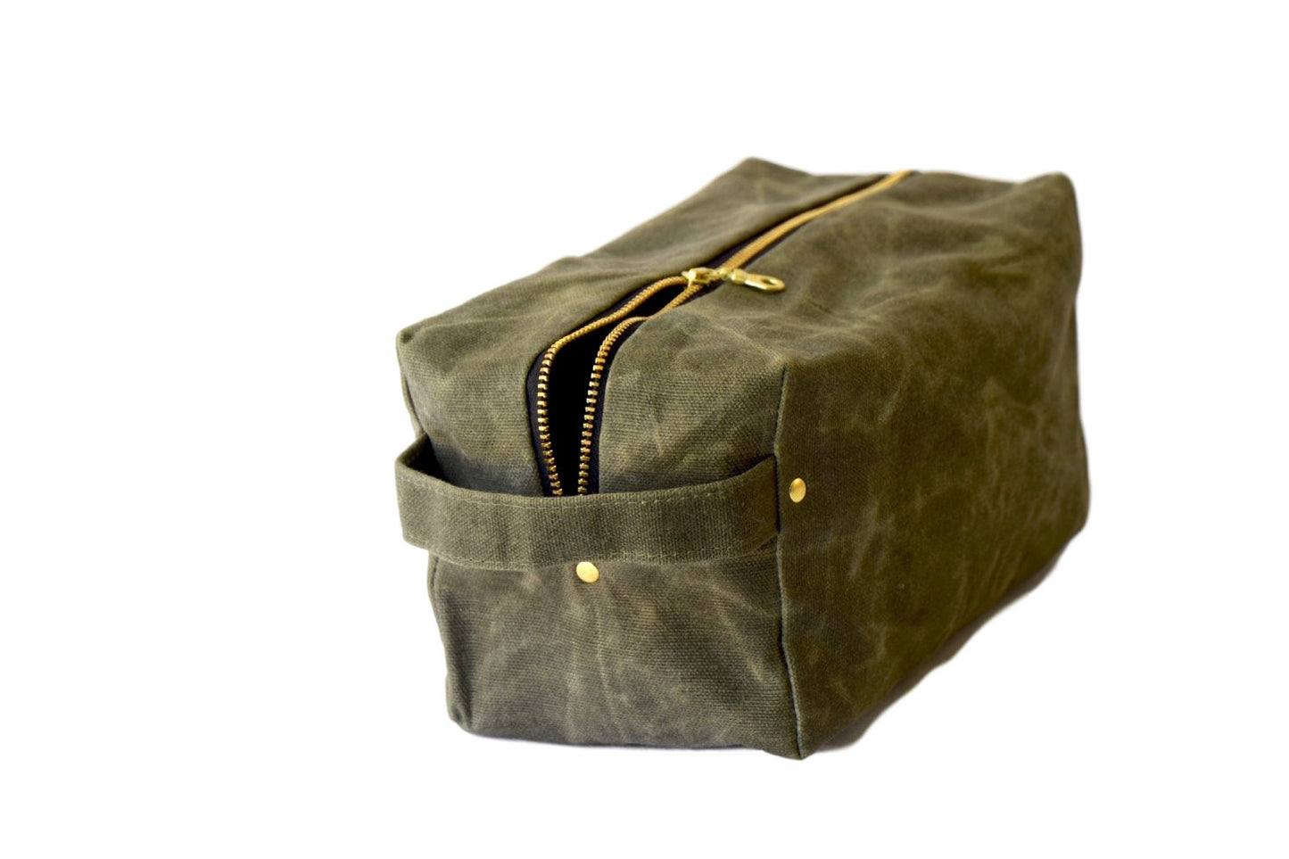 Susan Dopp Kit In Olive Green Waxed Canvas