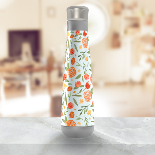 Burnt Orange Floral Water Bottle